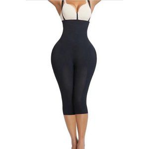 High Waisted Seamless Leggings Calf Length Shapewear Sizes XS-6XL Black NEW